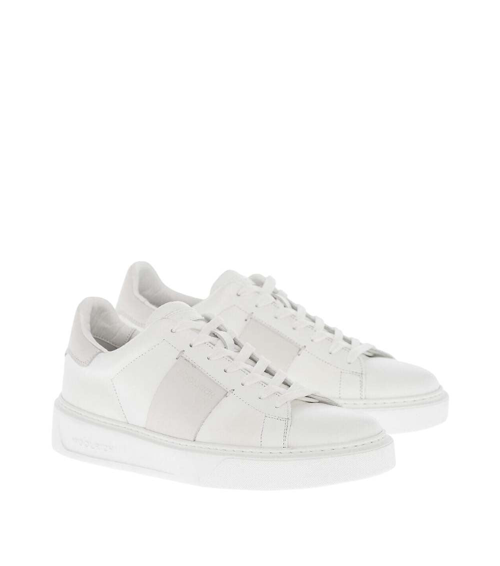 White Color Block Low-Top Sneakers 2
