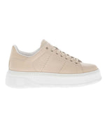Beige Logo Low-Top Sneakers 1