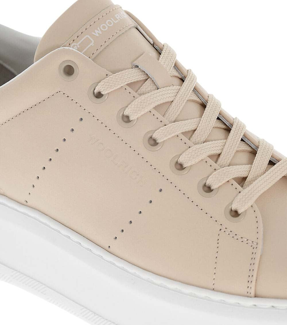 Beige Logo Low-Top Sneakers 4