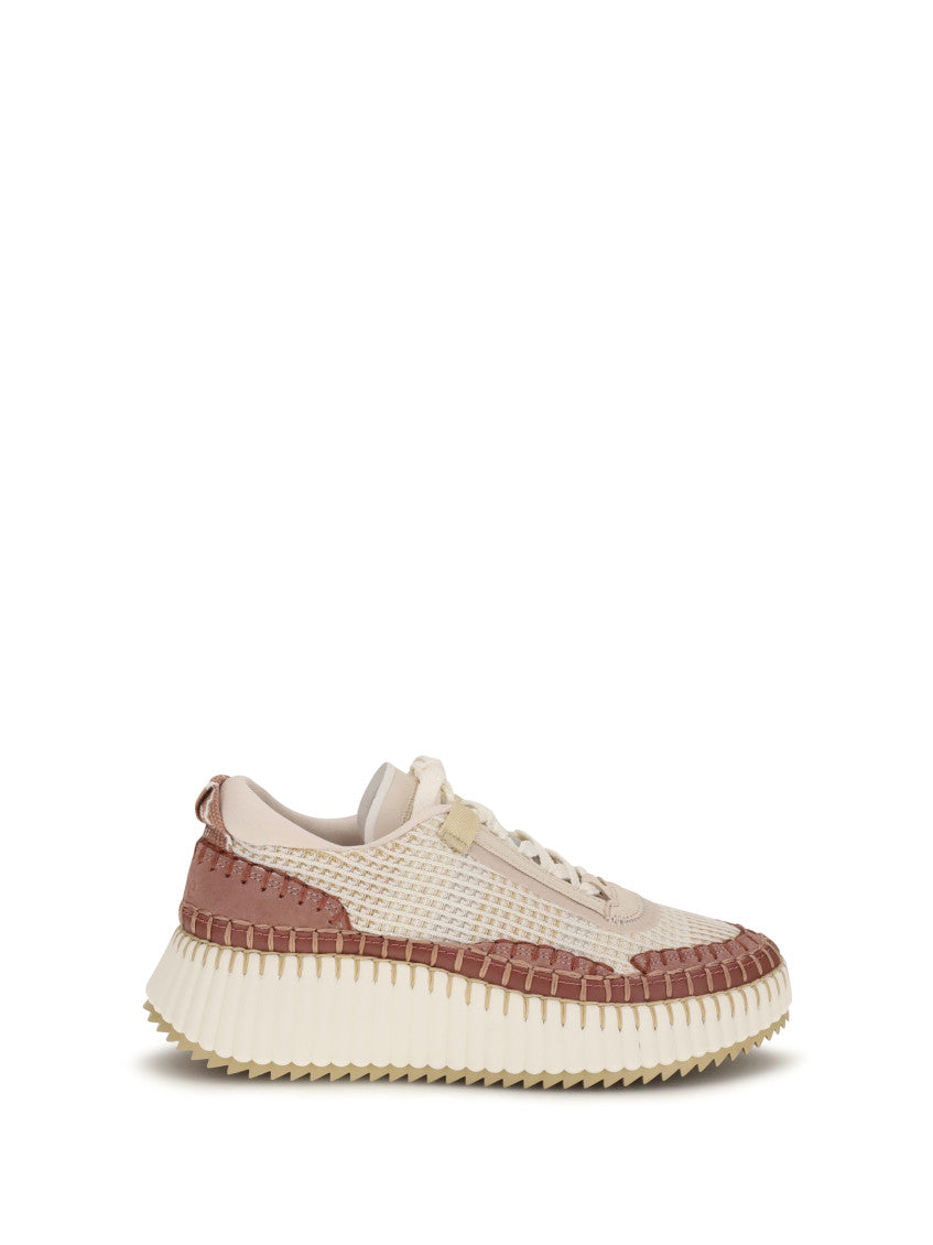 Beige Textured Sneakers 1