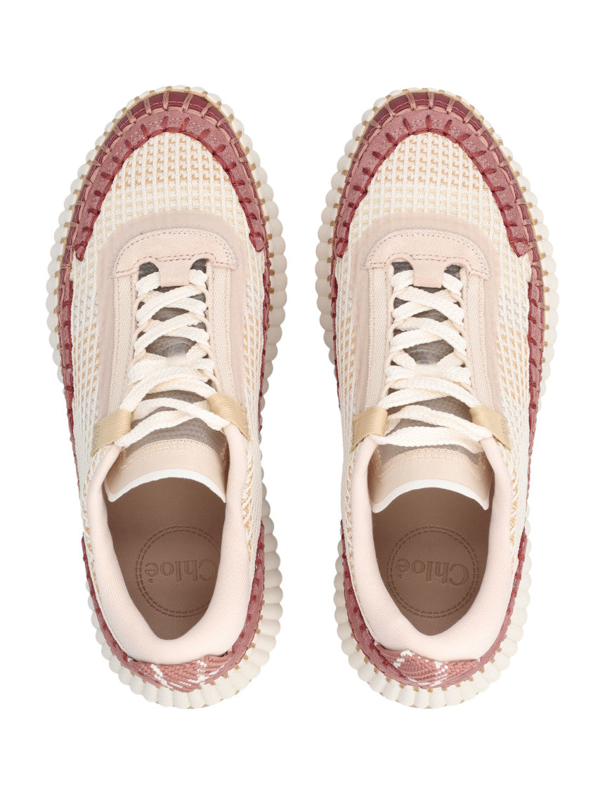 Beige Textured Sneakers 3