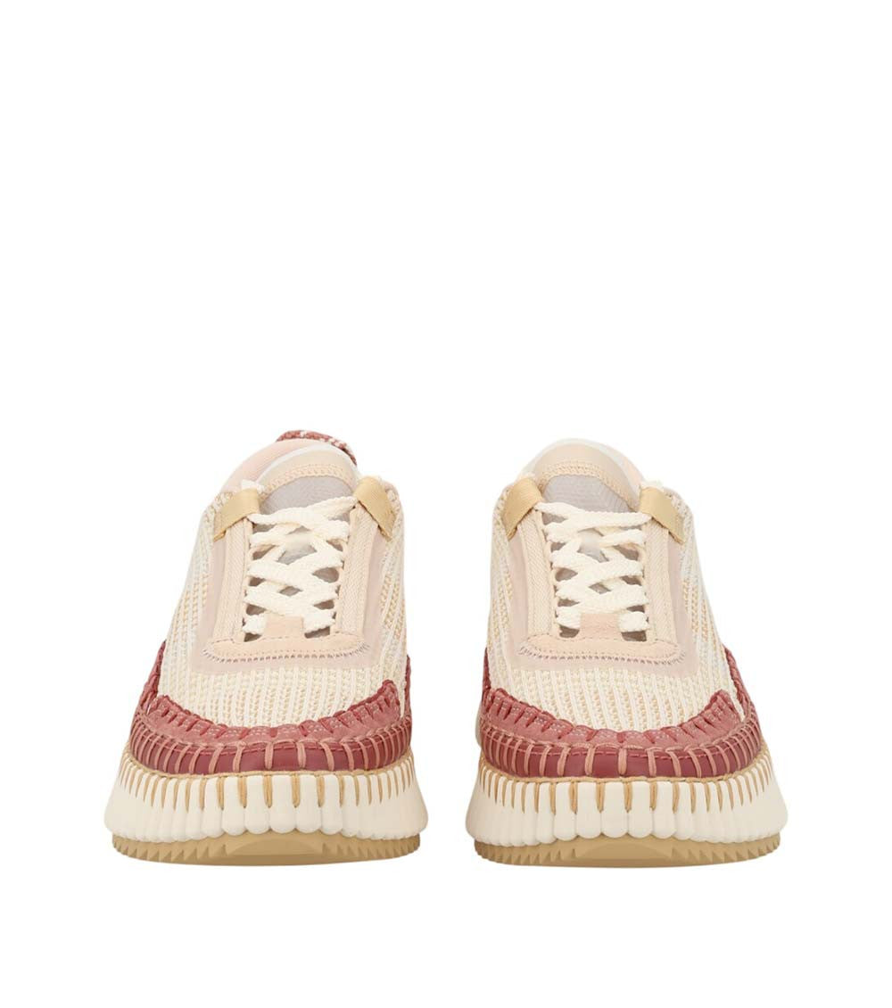 Beige Textured Sneakers 4