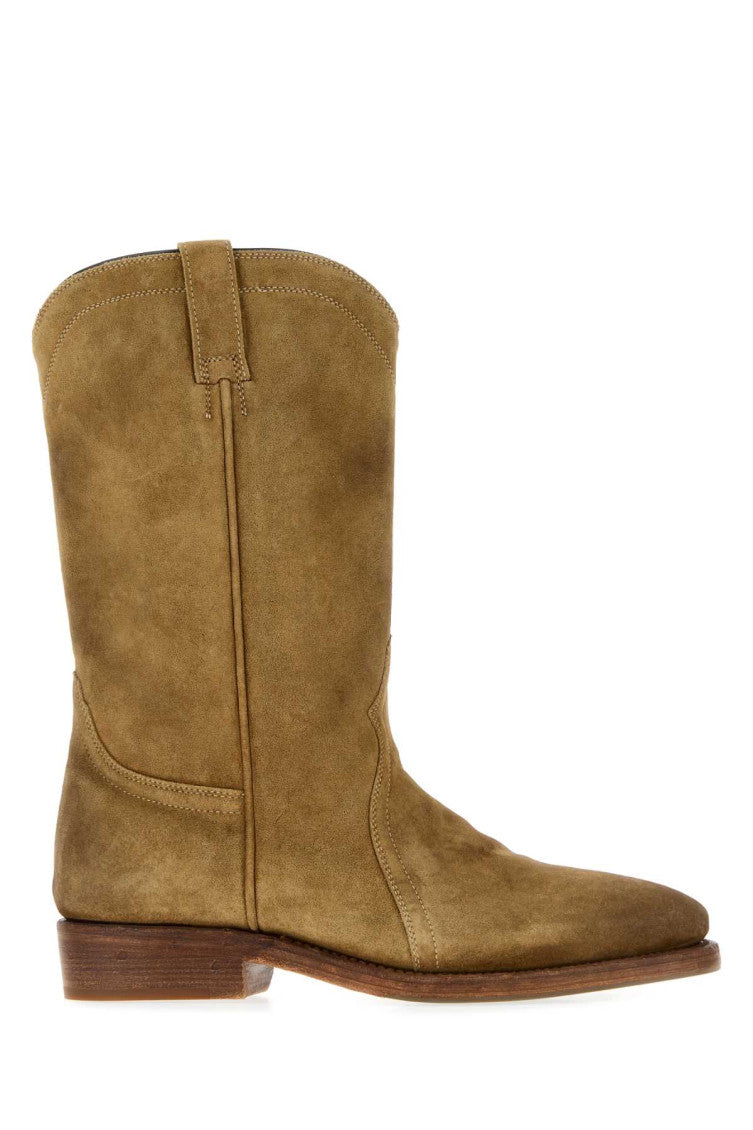 Beige Slip On  Boots 1