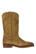 Beige Slip On  Boots 1