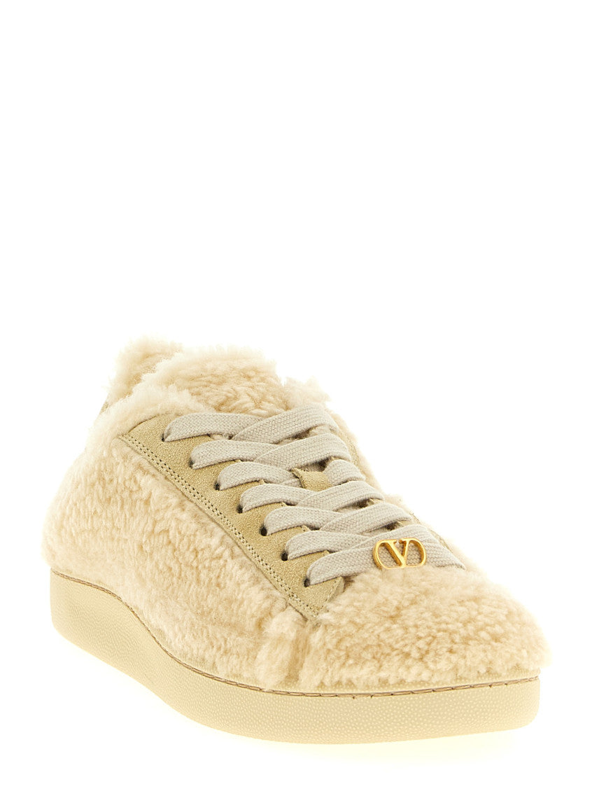 Beige Lace Up Sneakers 2