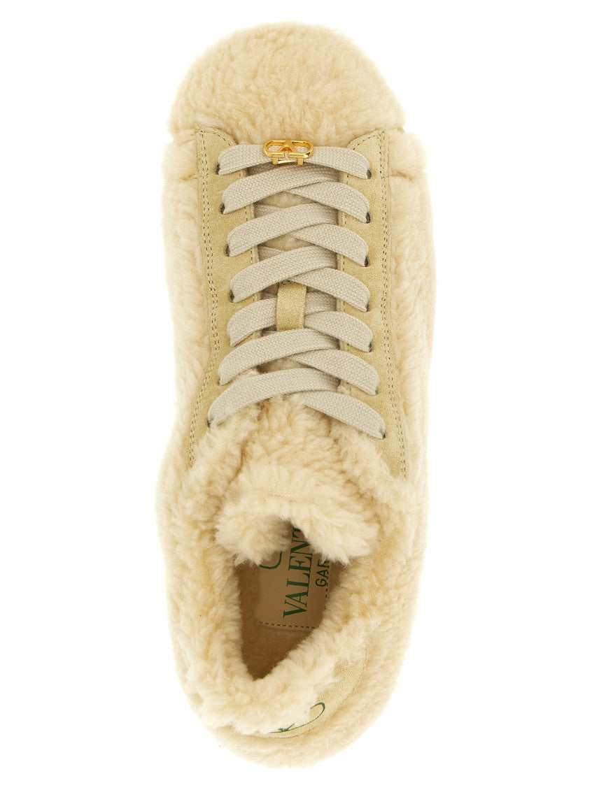 Beige Lace Up Sneakers 4
