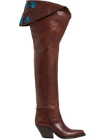 Brown Embroidered Azelan Boots 1
