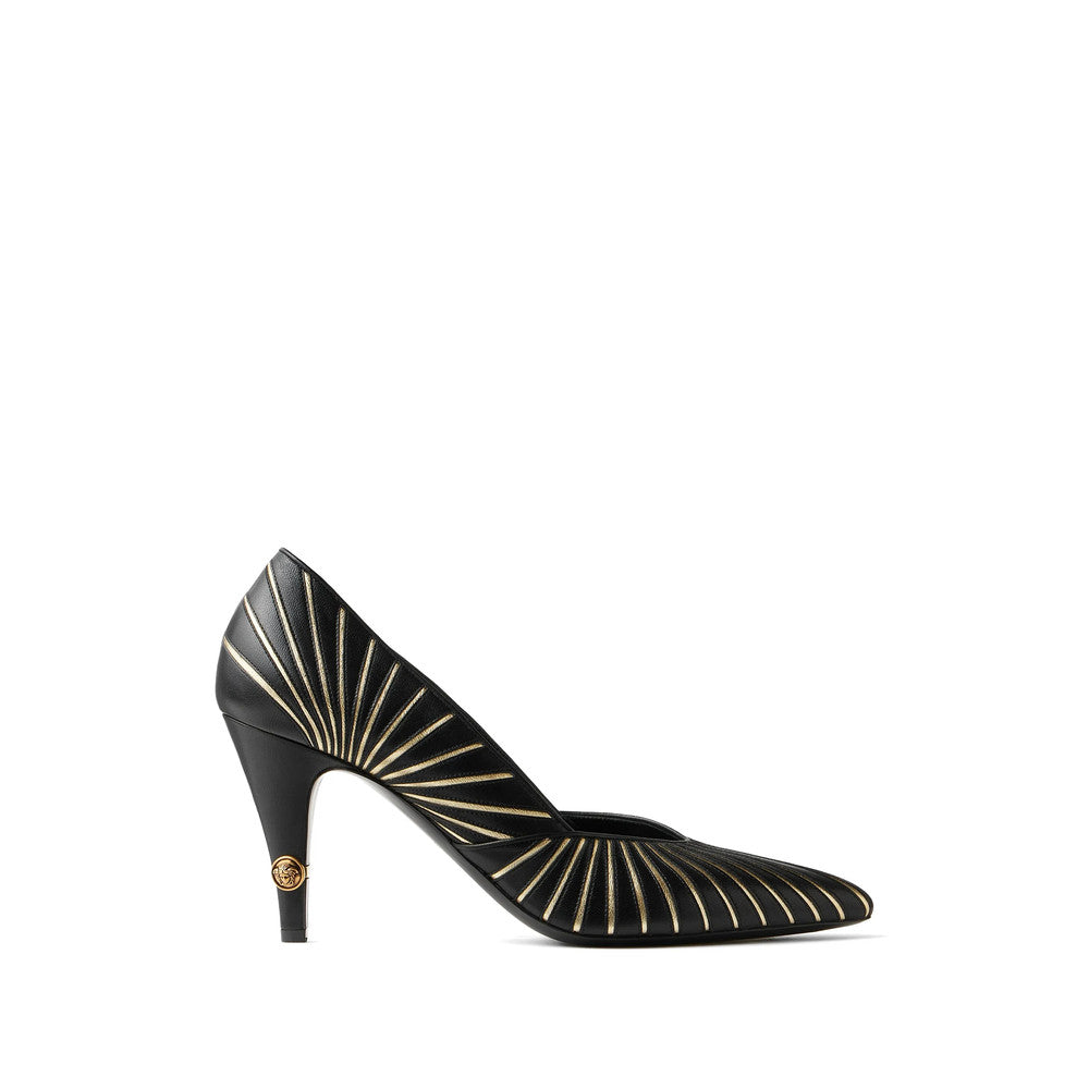 Black Embellished Medusa Pumps 1