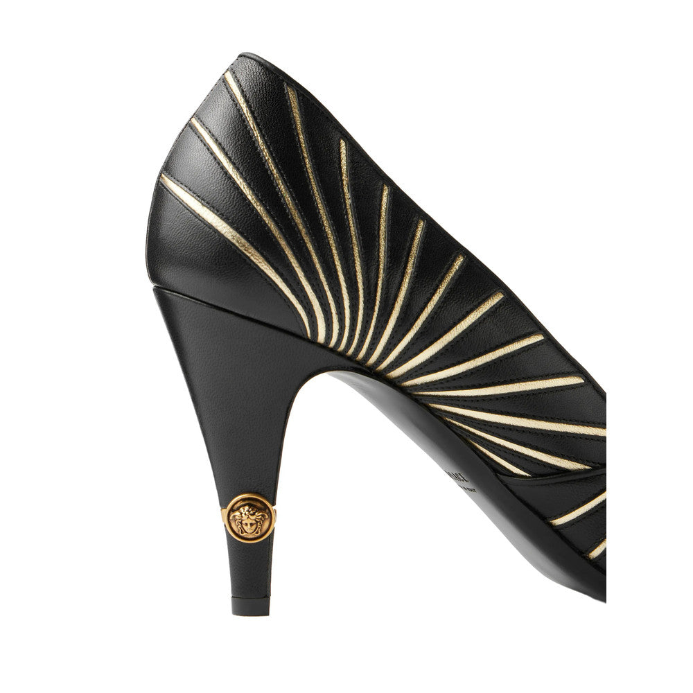Black Embellished Medusa Pumps 3