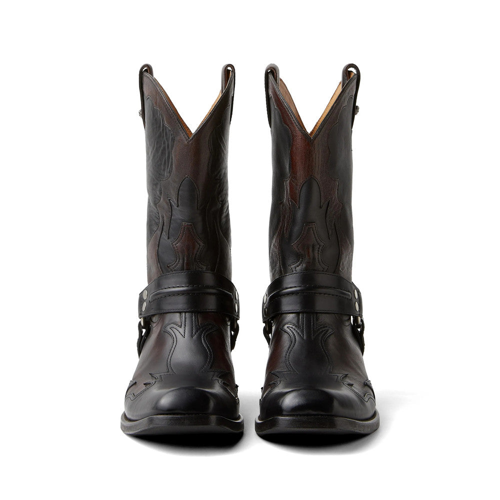 Black Embroidered Sylvester Texan Boots 2