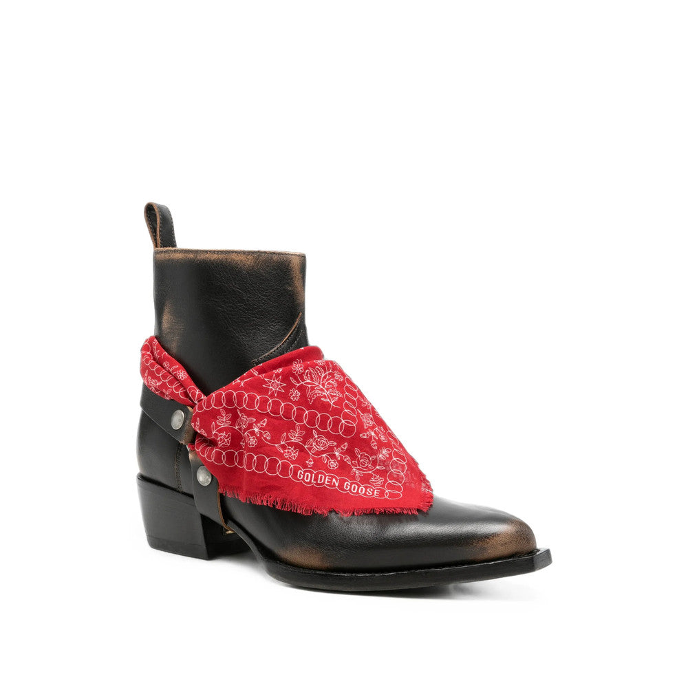 Black Printed Bandana Boots 2