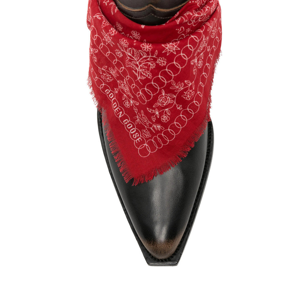 Black Printed Bandana Boots 4