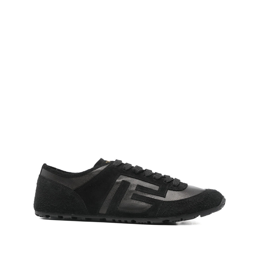 Black Logo Racer Sneakers 1