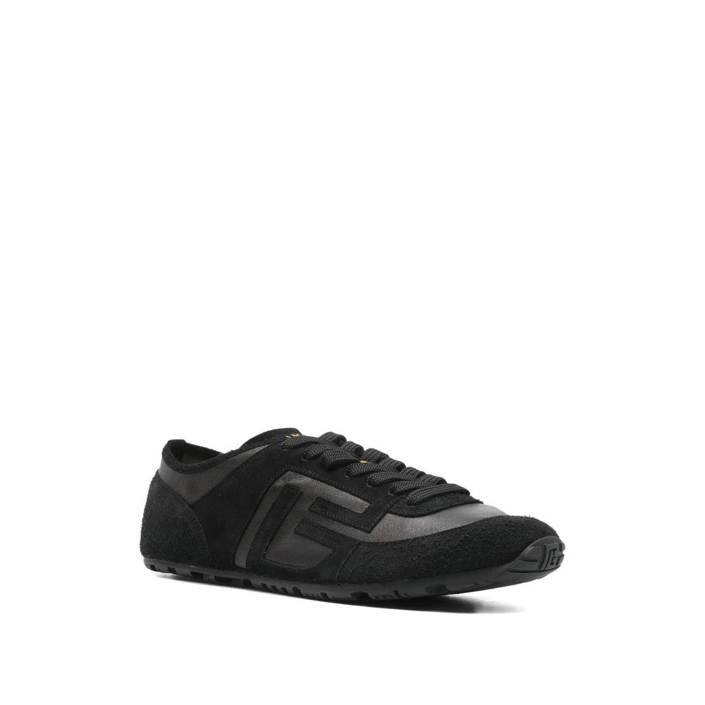 Black Logo Racer Sneakers 2