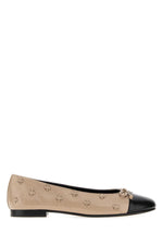 Beige Color Block Ballet Flats 1