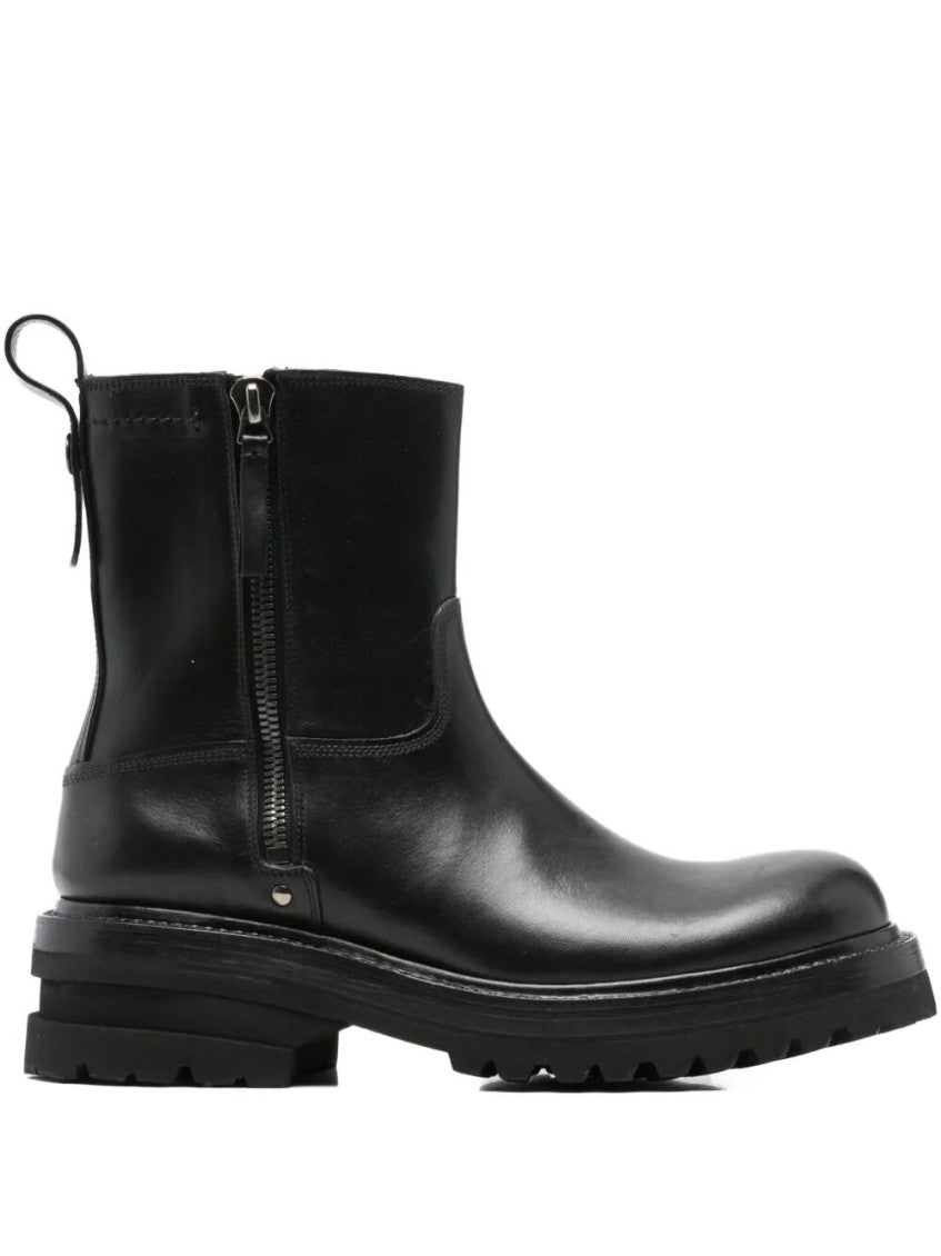 Black Elba Leather Ankle Boots 1