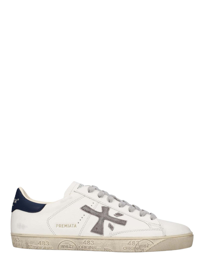White Logo Steven Sneakers 1