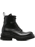 Black Elba Leather Military Boots 1