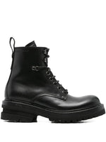 Black Elba Leather Military Boots 1