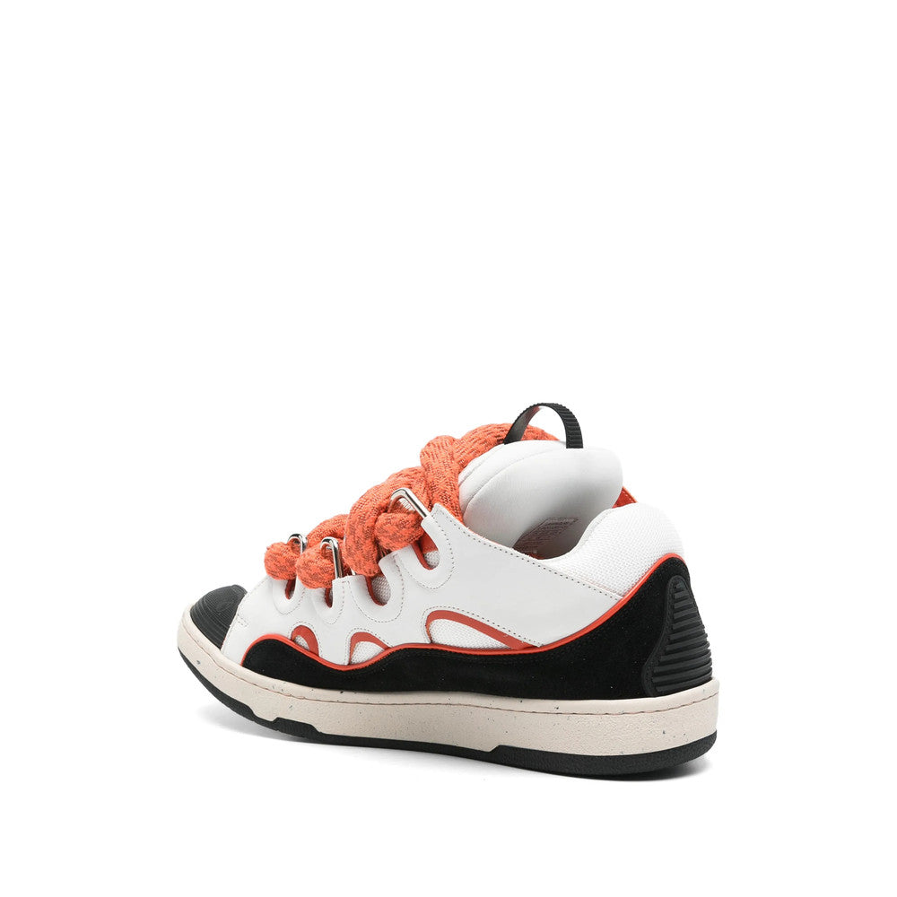 White Color Block Curb Sneakers 2