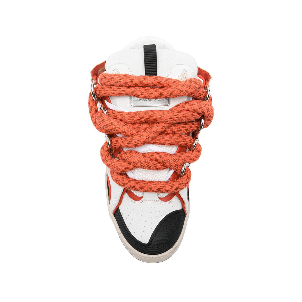White Color Block Curb Sneakers 4
