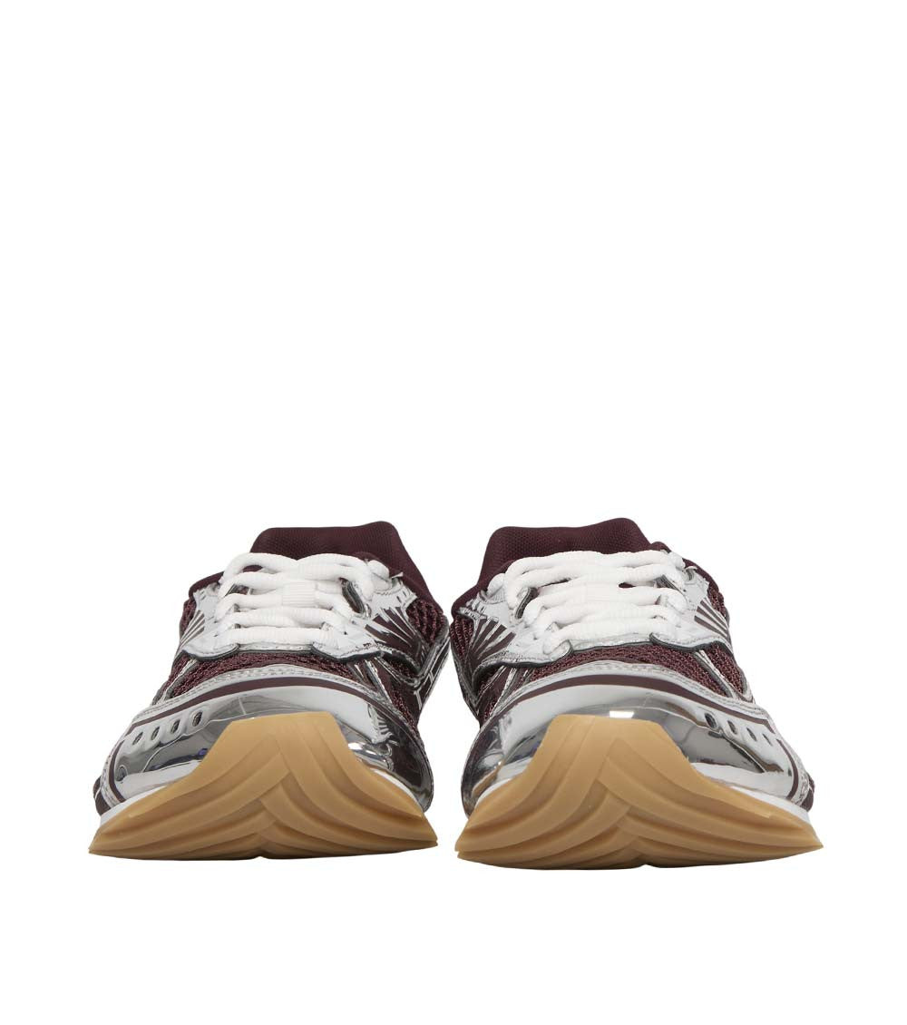 Maroon Textured Orbit Sneakers 4