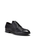 Black Textured Leather Lace Ups 1