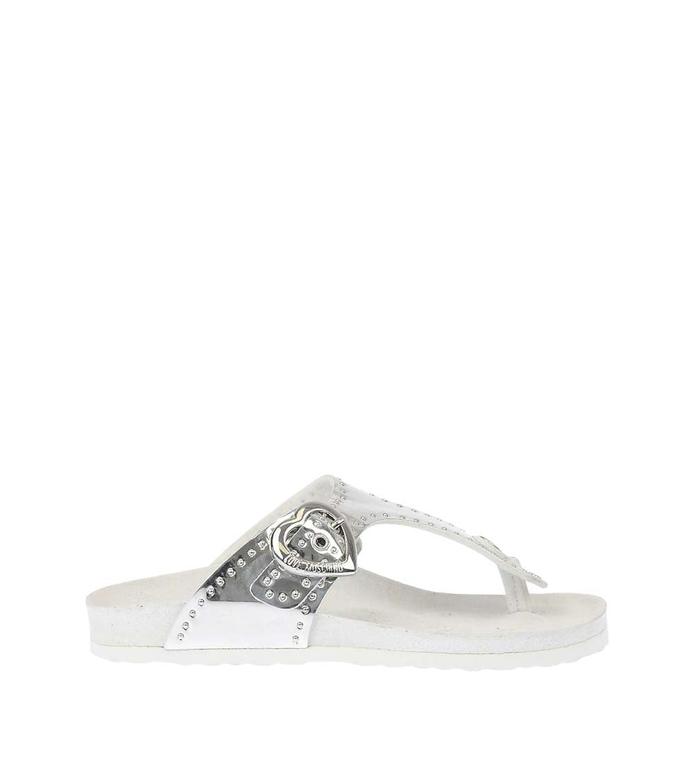 White Silver Mirror Effect Sandals 1