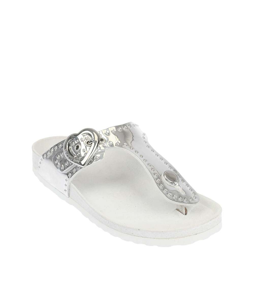 White Silver Mirror Effect Sandals 3