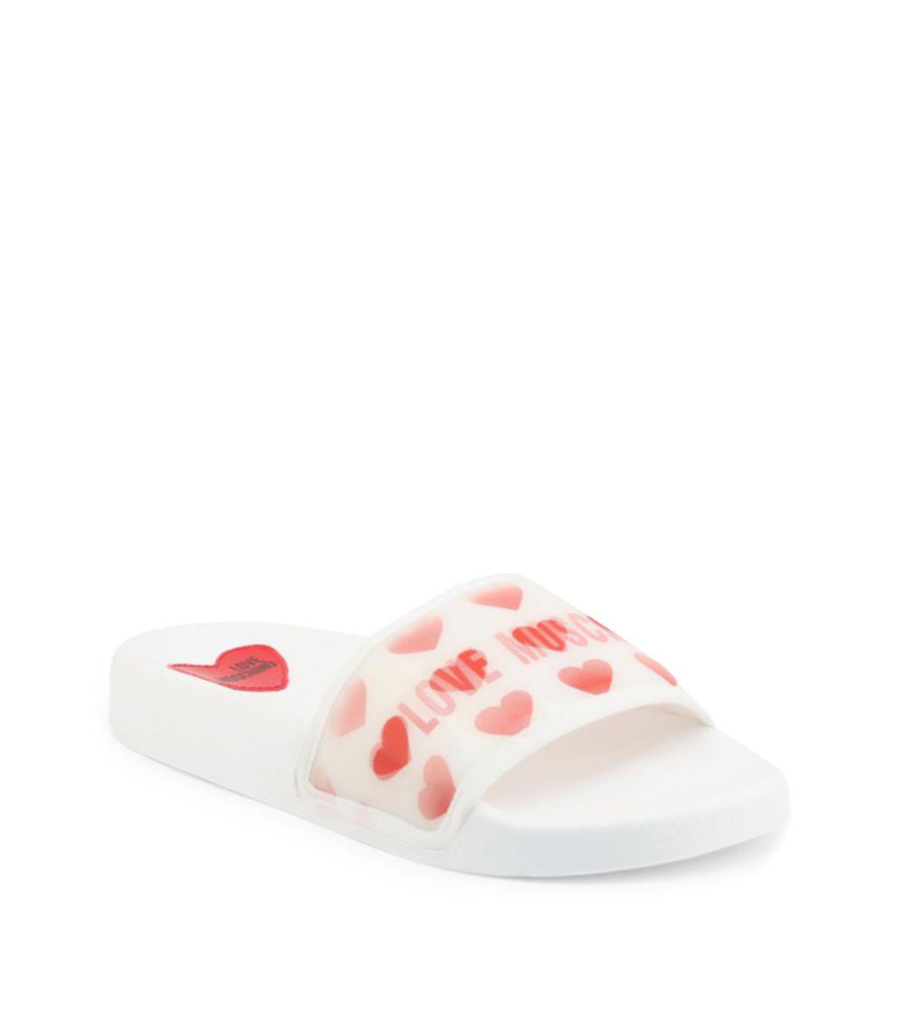 White Heart Printed Slippers 1