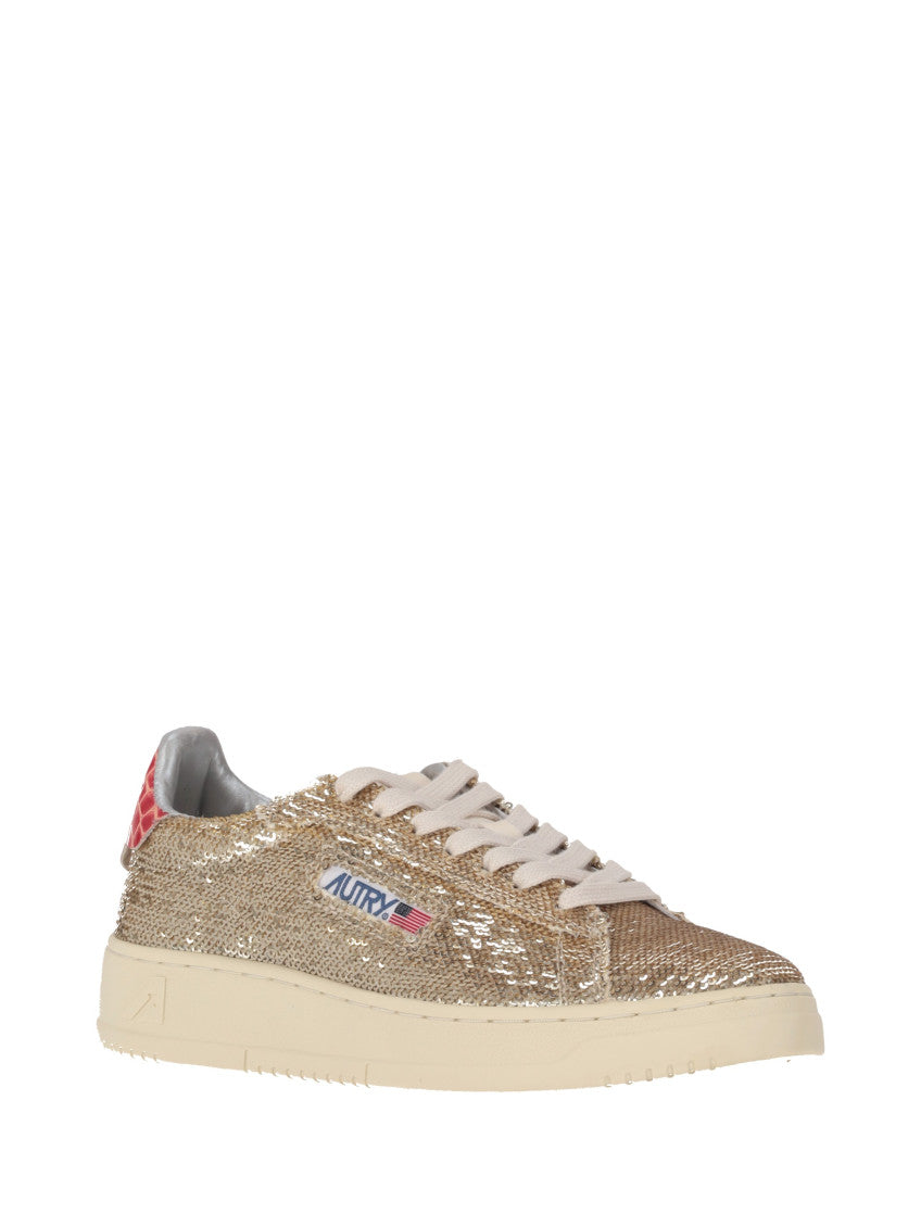 Golden Lace Up Sneakers 2