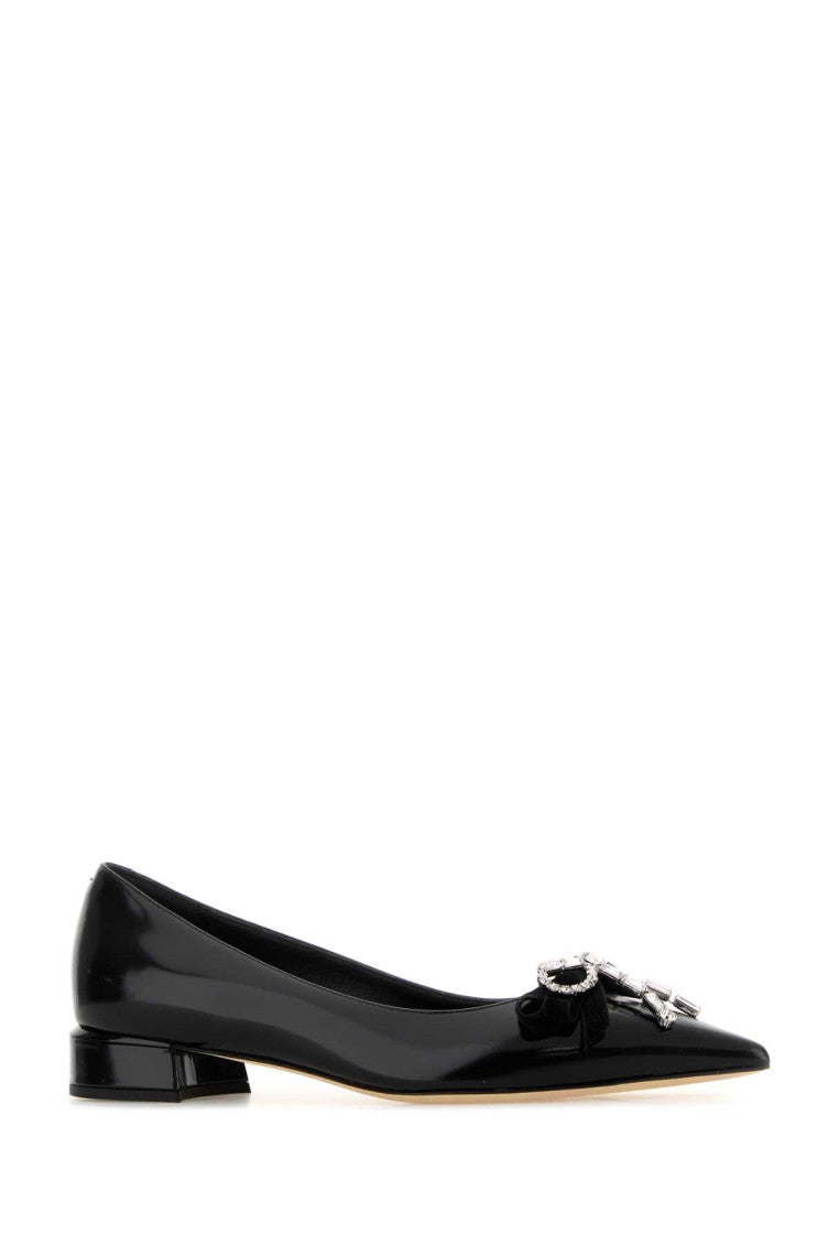 Black Leather Ballet Flats 2