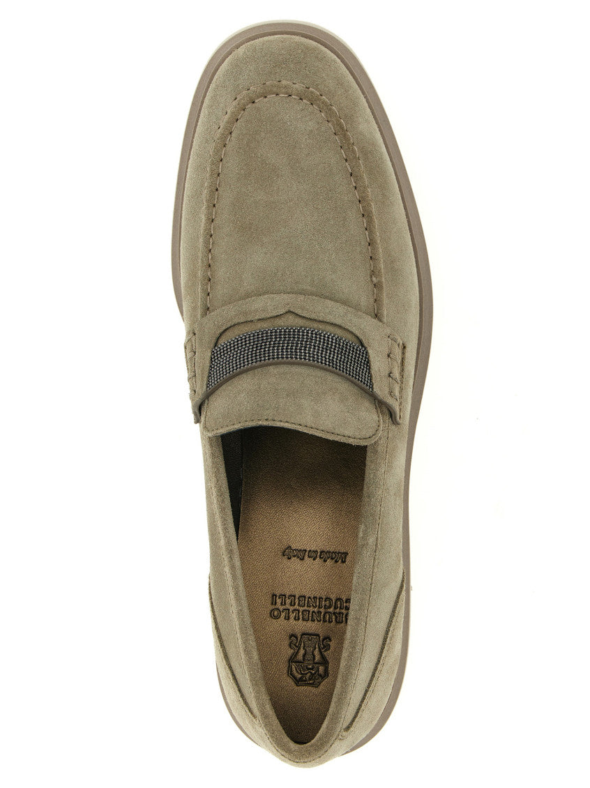 Beige Suede Loafers 4