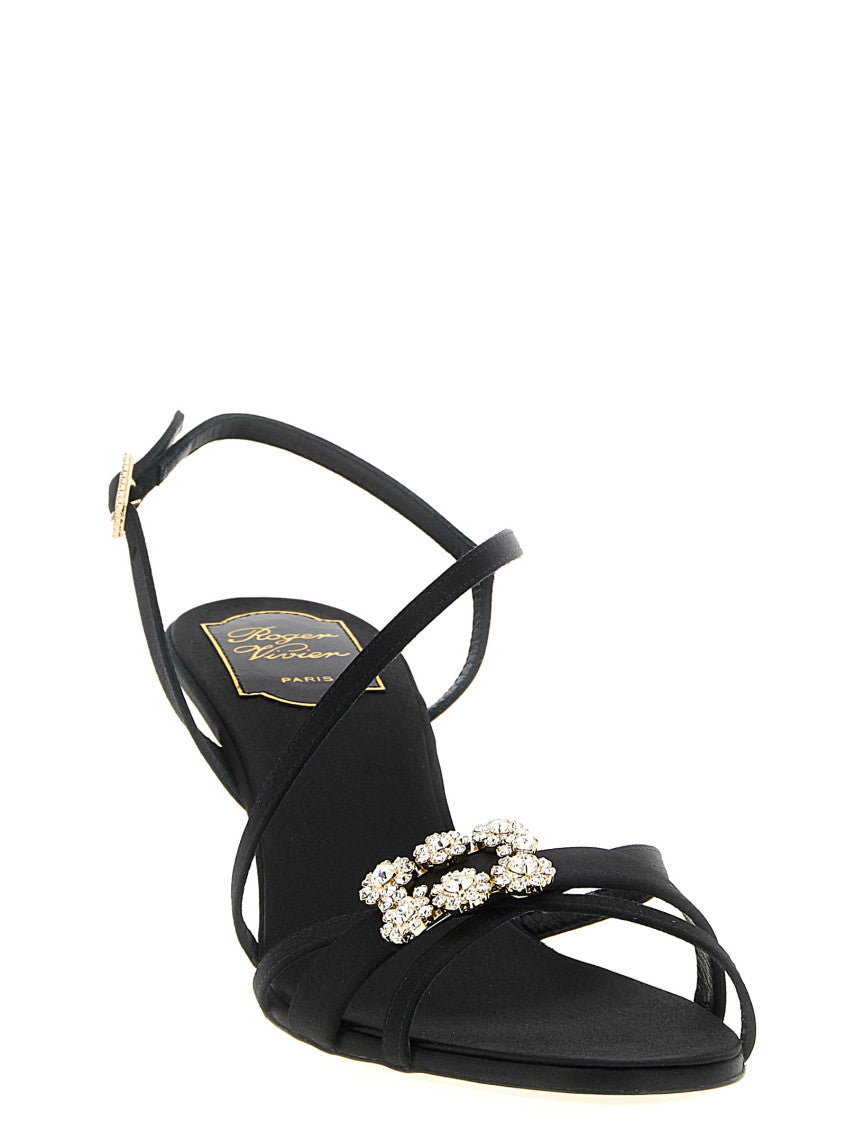 Black Flower Strass Heels 2
