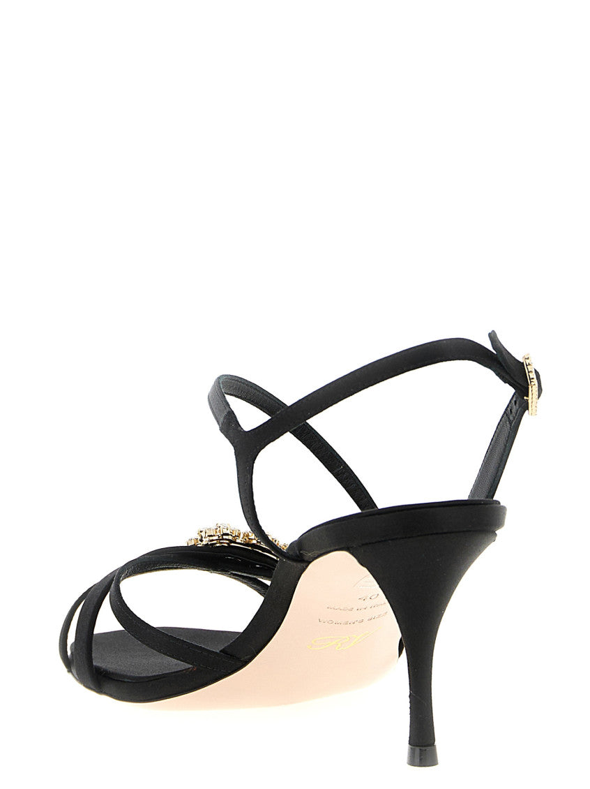 Black Flower Strass Heels 3