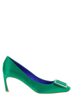Green Square Toe Pumps 1