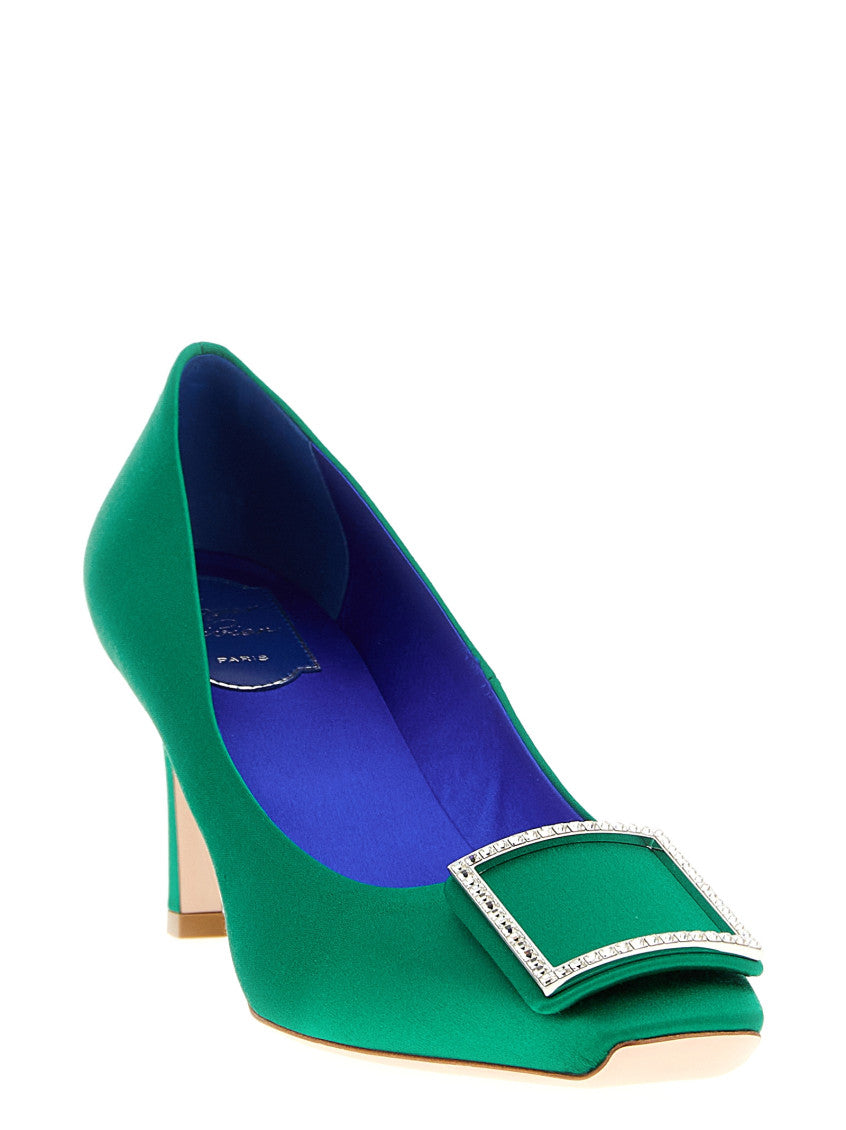 Green Square Toe Pumps 2