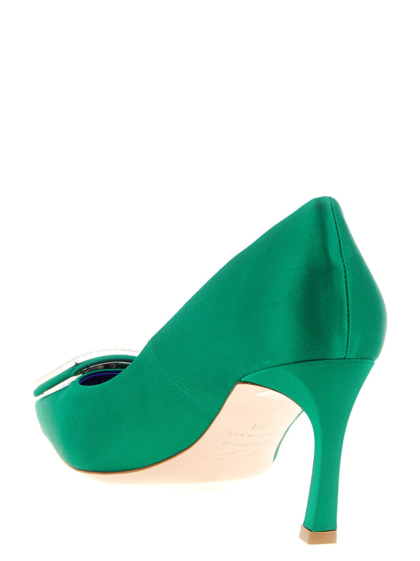 Green Square Toe Pumps 3