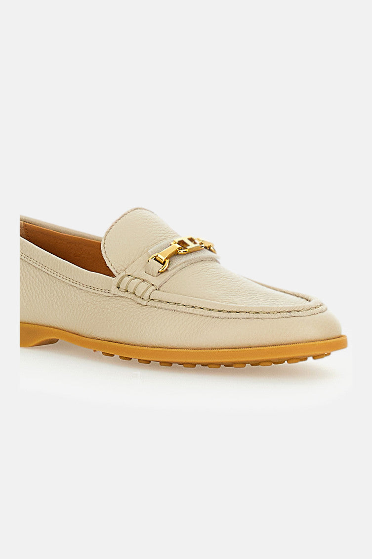 Off White Leather Loafers 4