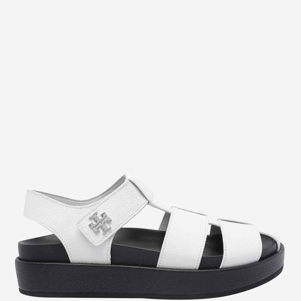 White Leather Sandals 1