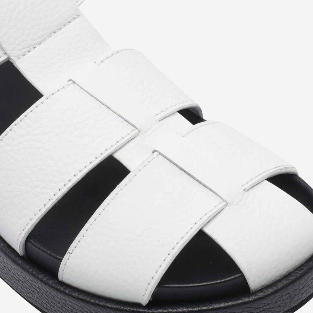 White Leather Sandals 4