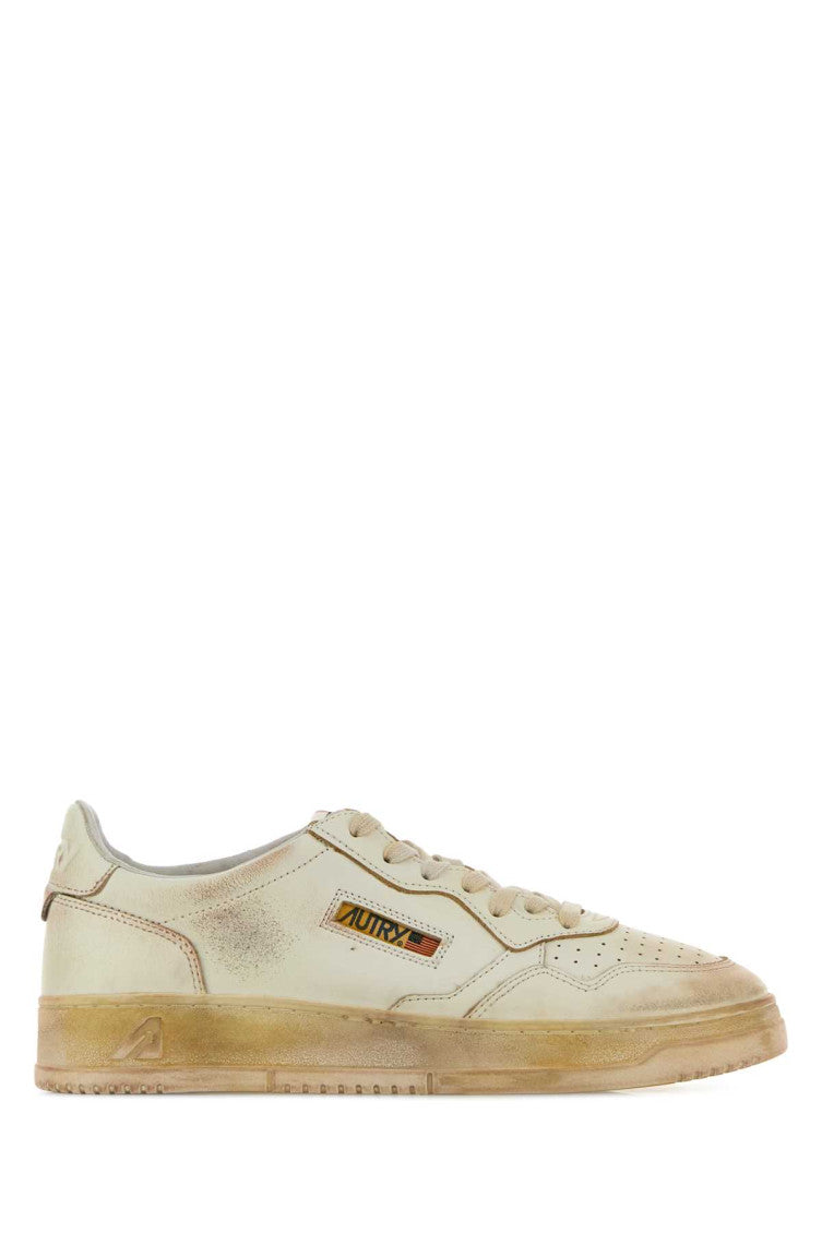 Ivory Leather Sneakers 1