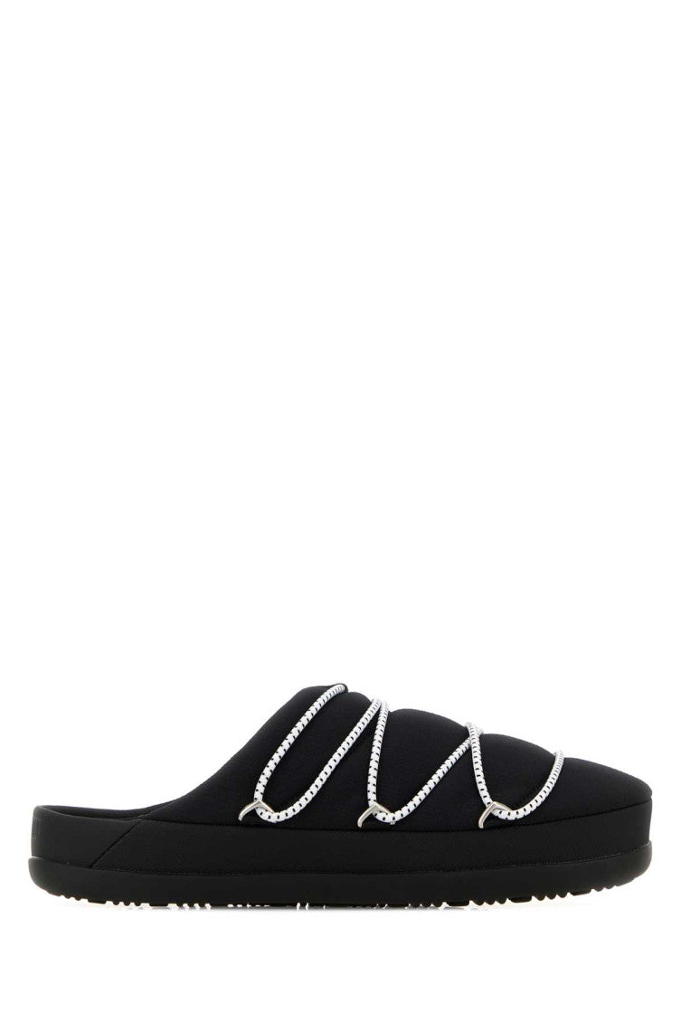 Black Slip On Sandals 1