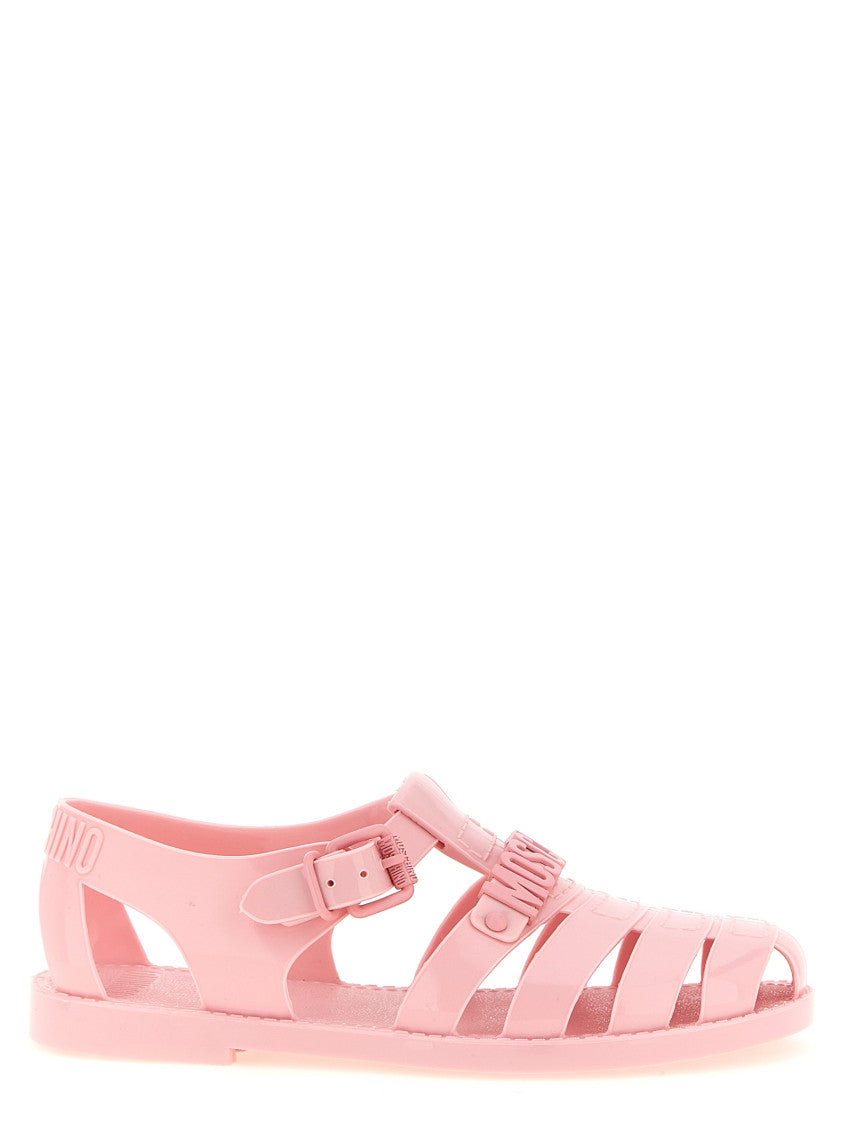 Pink Logo Sandals 1
