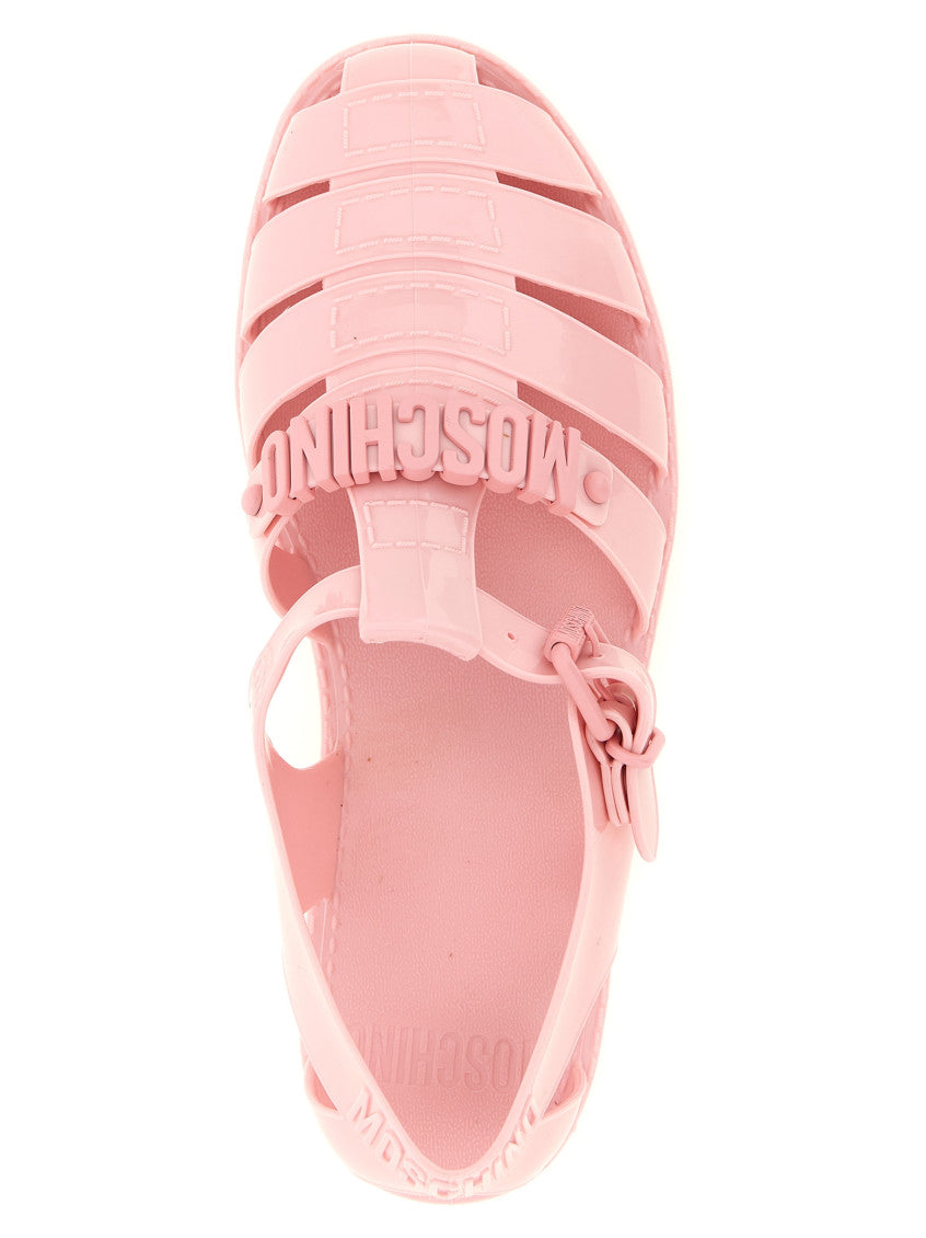 Pink Logo Sandals 4