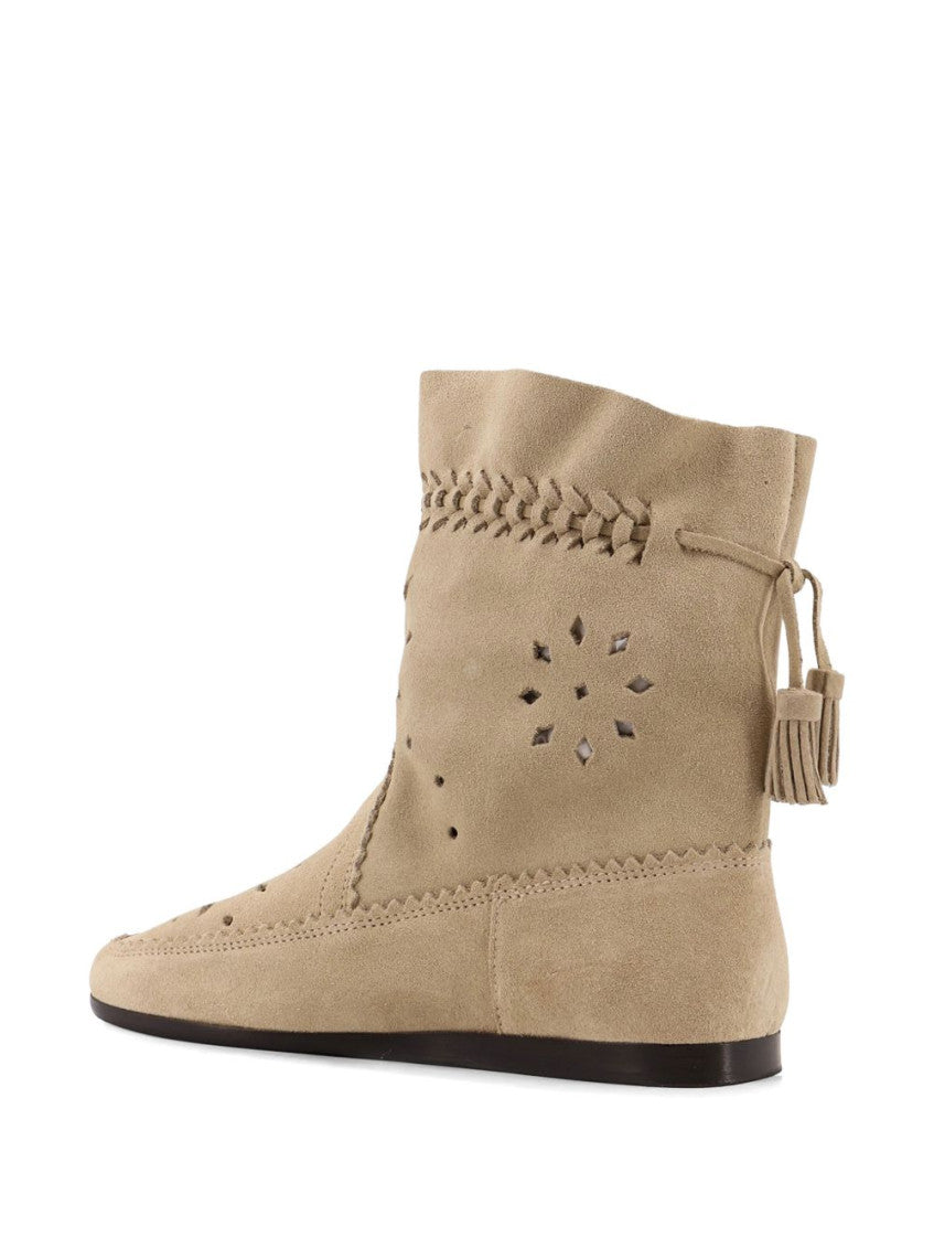 Beige Round-toe Boots 3