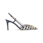 Blue Woven Logo Pumps 1