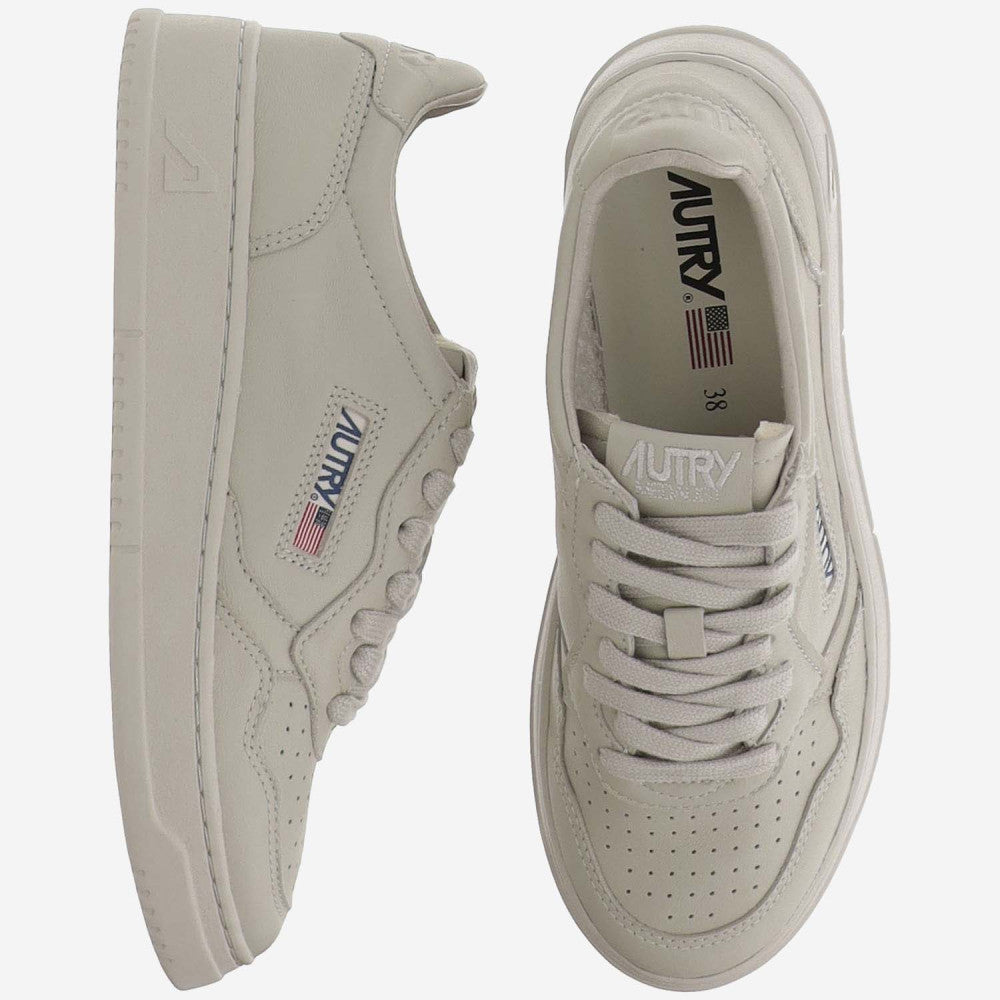 Beige Round Toe Sneakers 2