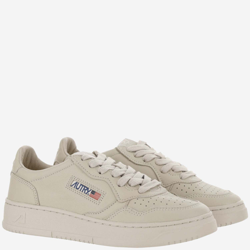Beige Round Toe Sneakers 3