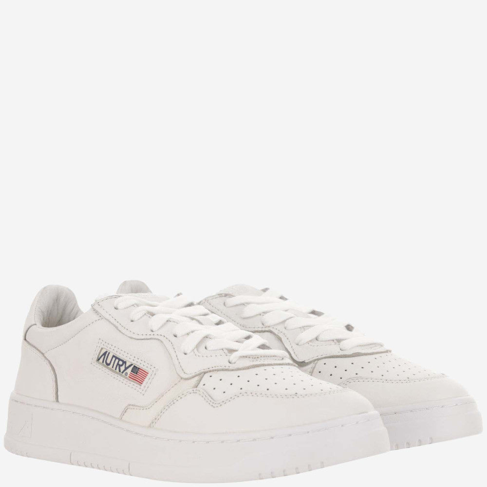 White Leather Medalist Sneakers 3